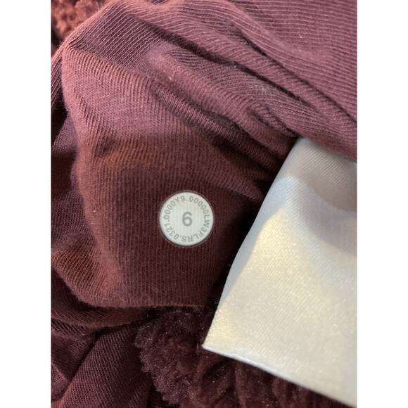 Lululemon JKW18 Sherpa  Fleece 1/2 Zip Red Merlot Size 6 - Picture 4 of 4